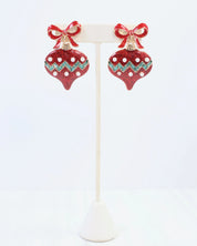 Bridger Bow and Ornament Earring Red
