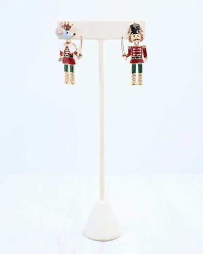 Nutcracker King Earring Red
