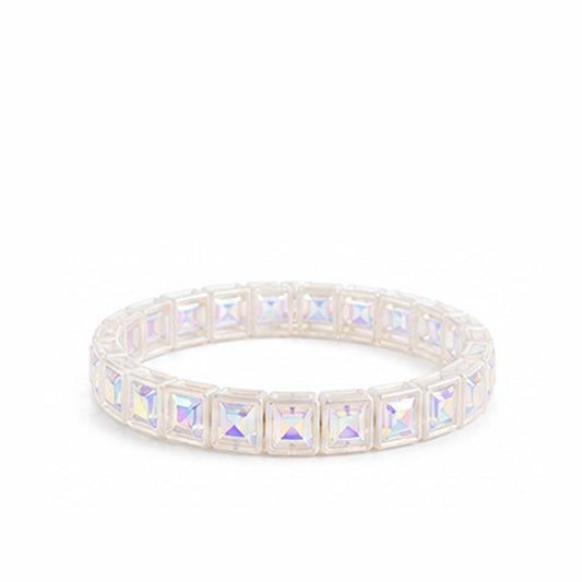 LULU MAC White Rhinestone Bracelet