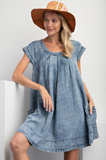 shay denim dress Go With The Flow Denim Dress FINAL SALE