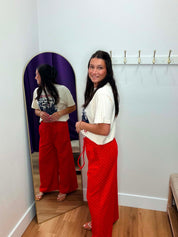 Relaxed Polka Dot Wide Leg Pants