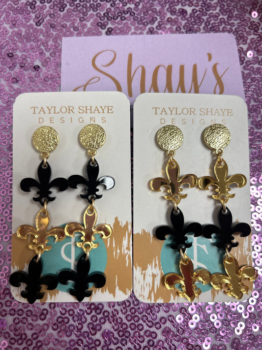 Taylor Shaye Drop Fleur De Lis Earrings