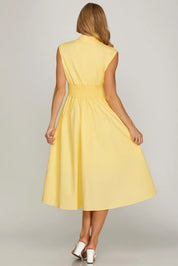 Lilly- Smocked Waist Midi Dress