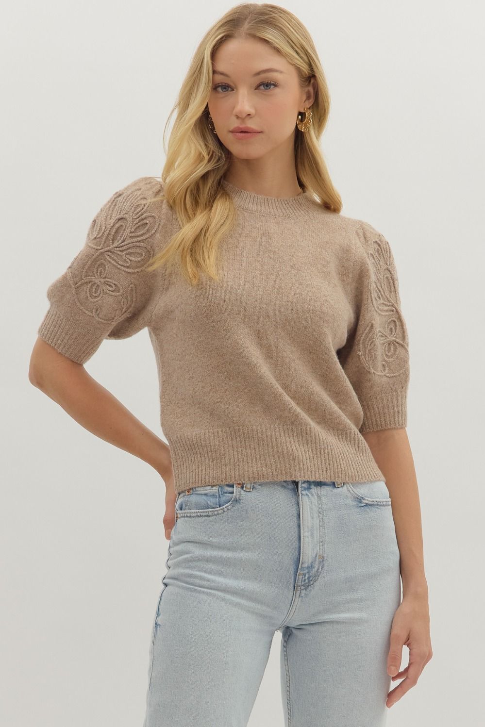 Appliqué Sleeve Detail Top