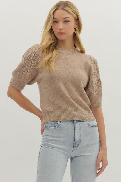 Appliqué Sleeve Detail Top