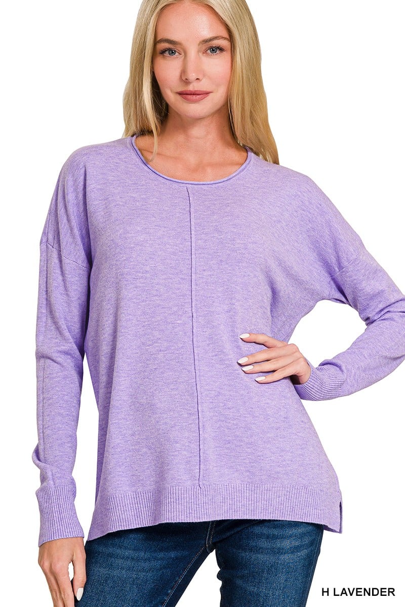 Front Seam Round Neck Top