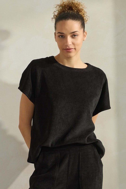 Corduroy Short Sleeve Top