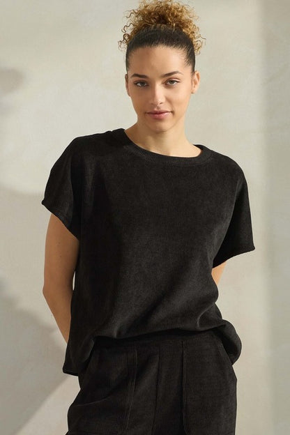 Corduroy Short Sleeve Top