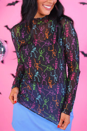 Keigan Mesh Top- Multi Skeletons