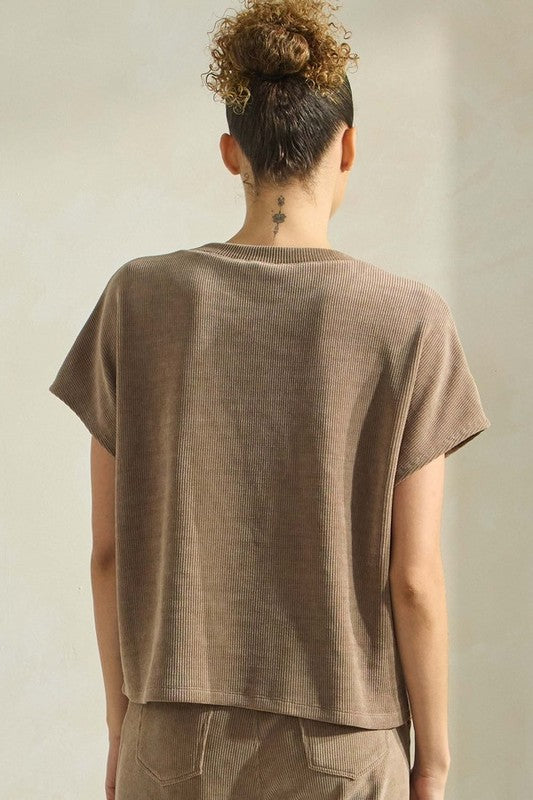 Corduroy Short Sleeve Top