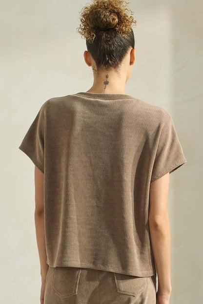 Corduroy Short Sleeve Top