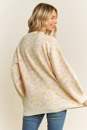 Leopard Hearts Long Sleeve Sweater
