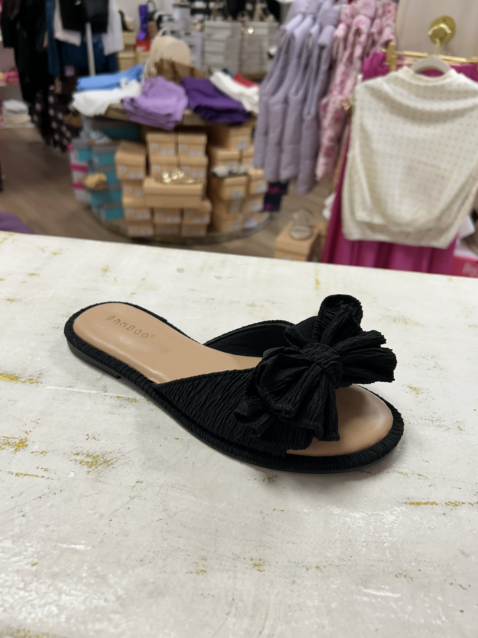 NOTION-Black Bow Sandal