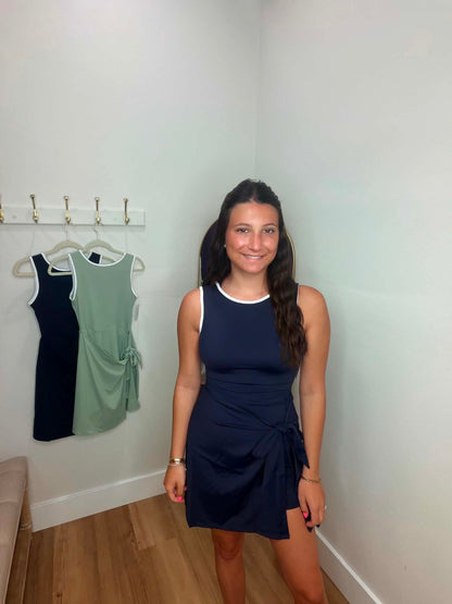 White binding line activewear tennis skorts dress or romper