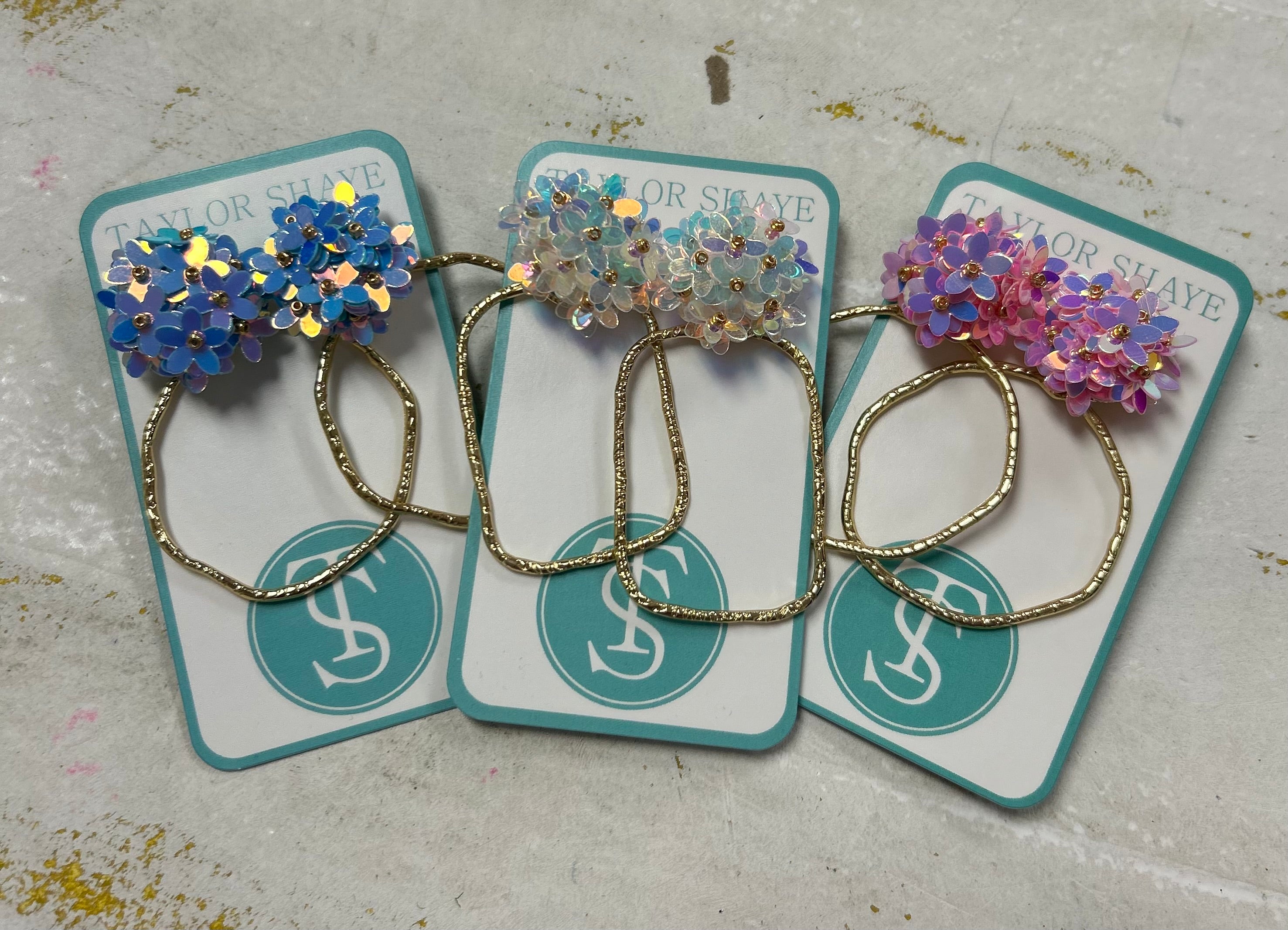 Taylor Shaye-Iridescent Flower Hoops