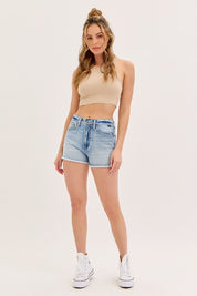 March On High Rise Denim Shorts