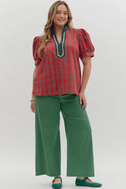 Deep Country Plaid Top