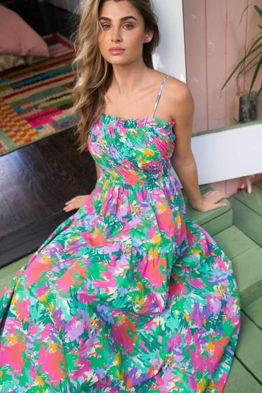 Smocked Bust Maxi Dress