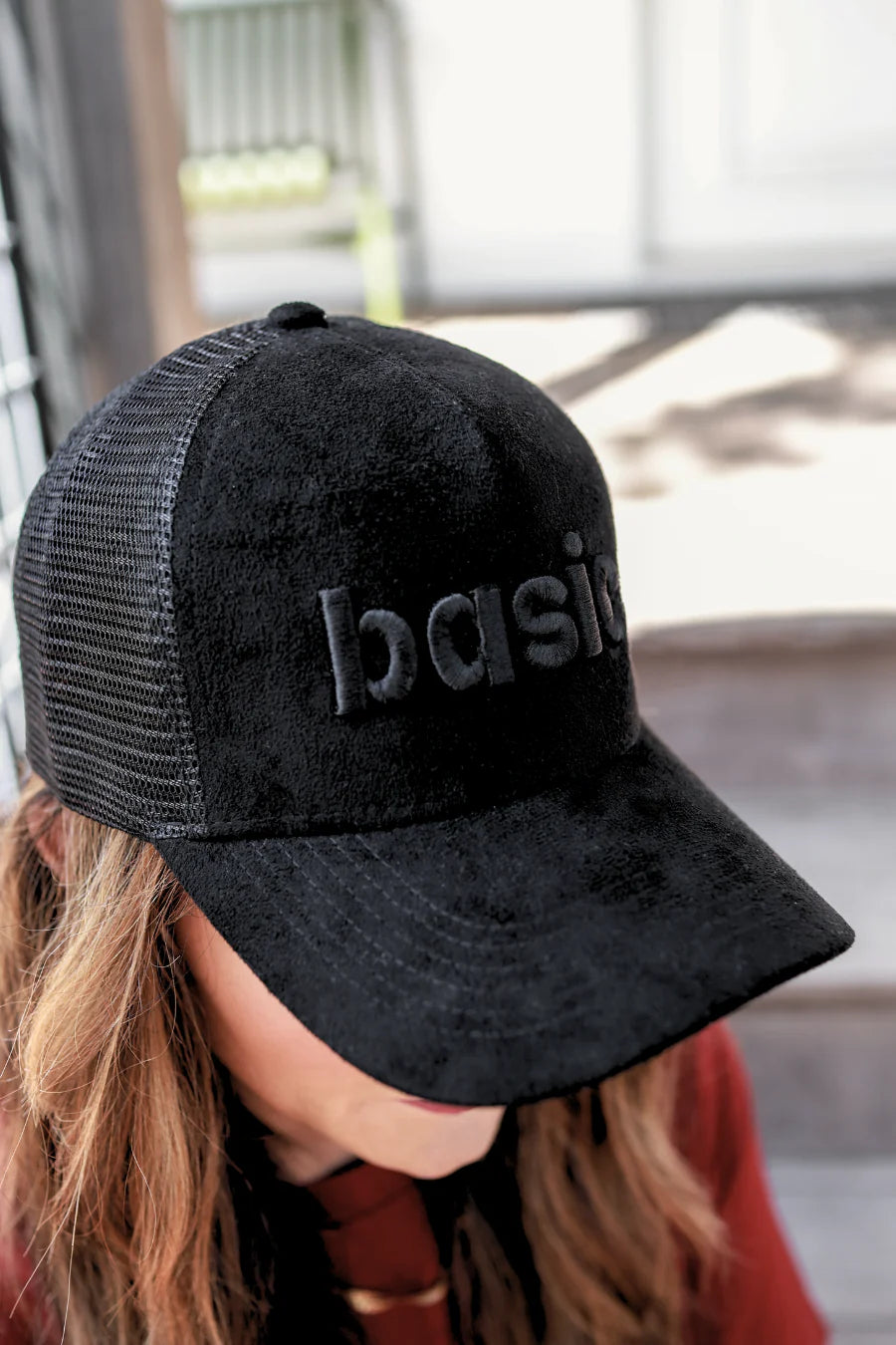 Basic - Embroidered Suede Snap Back Baseball Cap