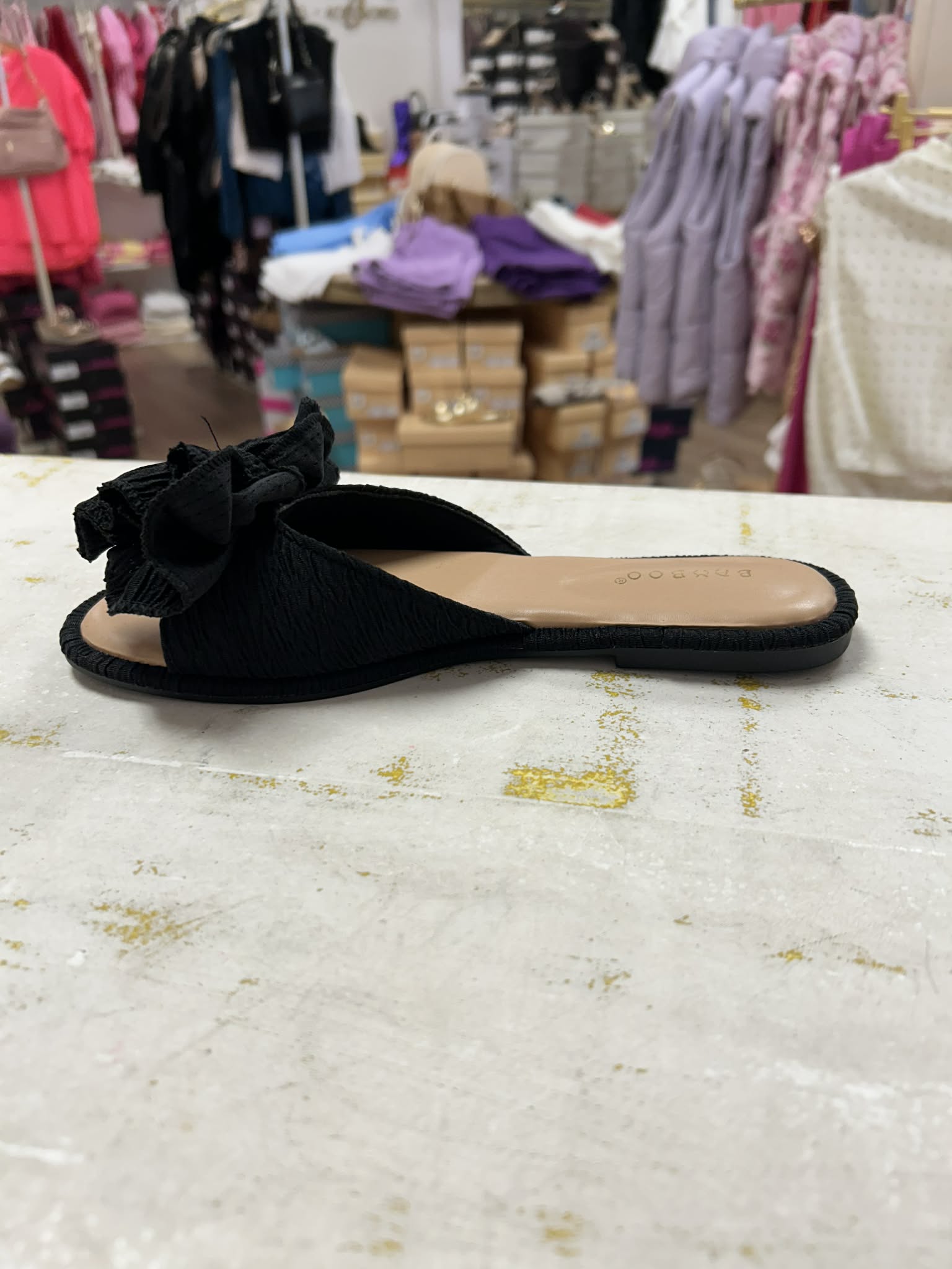 NOTION-Black Bow Sandal