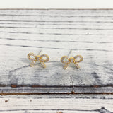 Dainty Rhinestone Bow Post Earrings