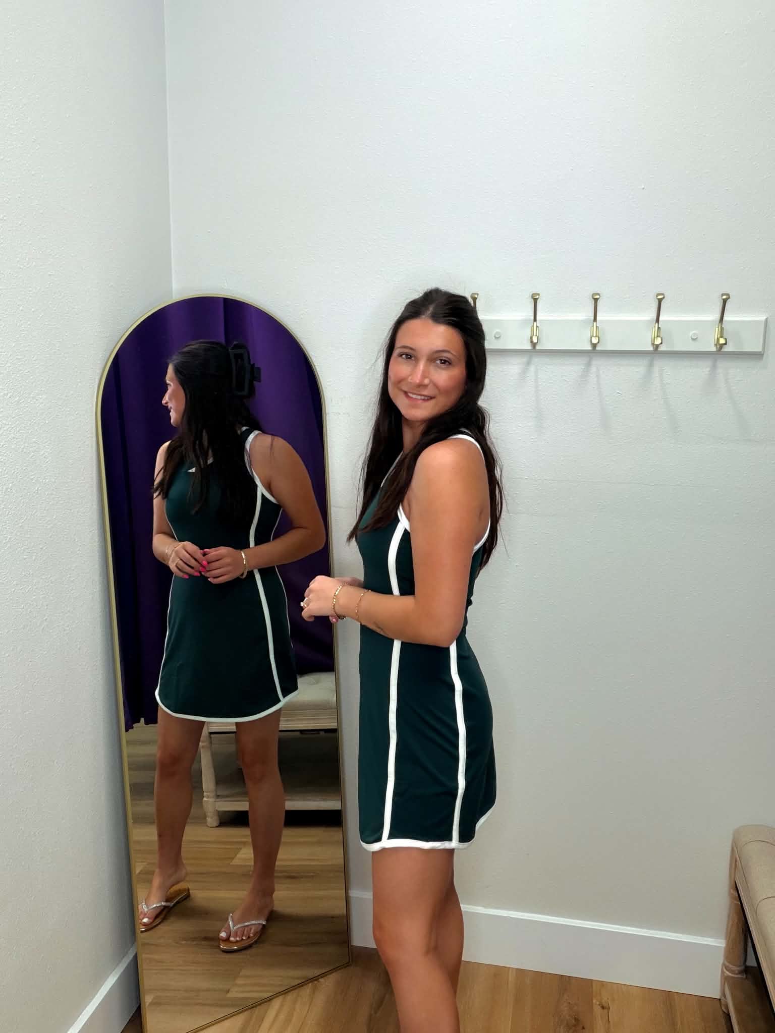 Contrast Tim Racerback Design Piping Detail Dress
