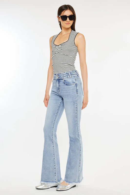 Jazmin High Rise Flare Jeans - Light Wash