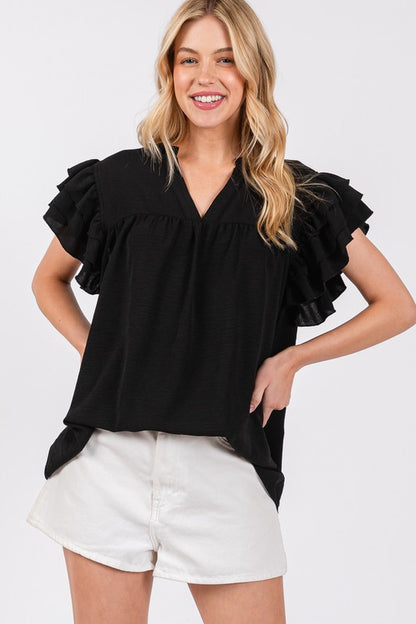 Airflow Ruffle Sleeve Top