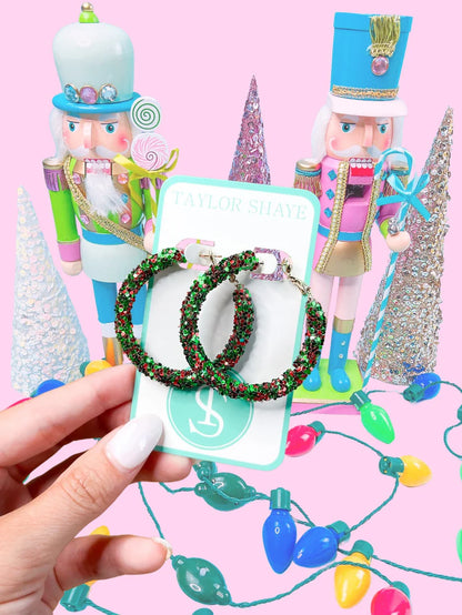 Taylor Shaye-Christmas Mix Glitter Hoops