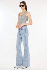 Jazmin High Rise Flare Jeans - Light Wash