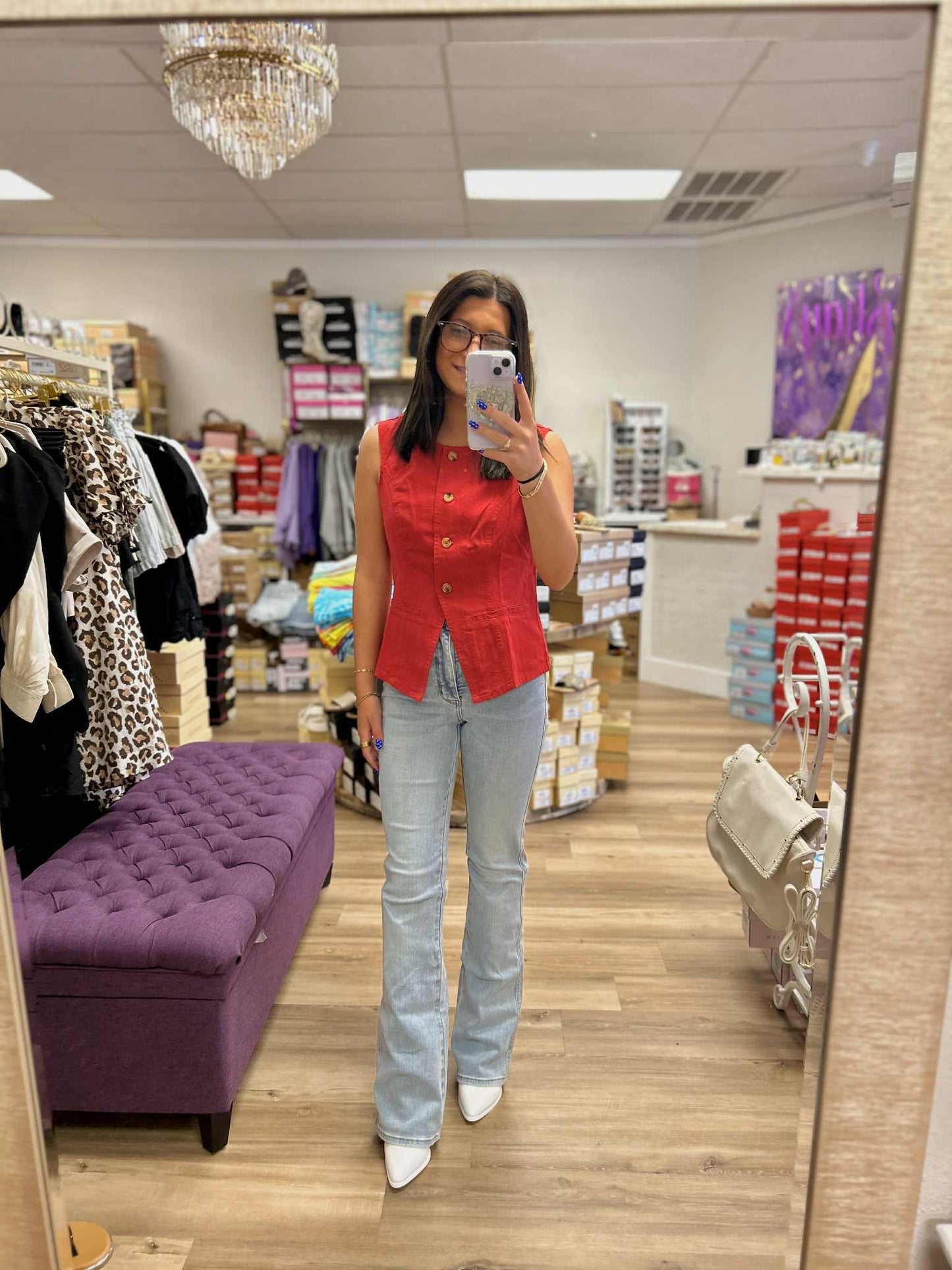 Slim Fit Color Denim Vest