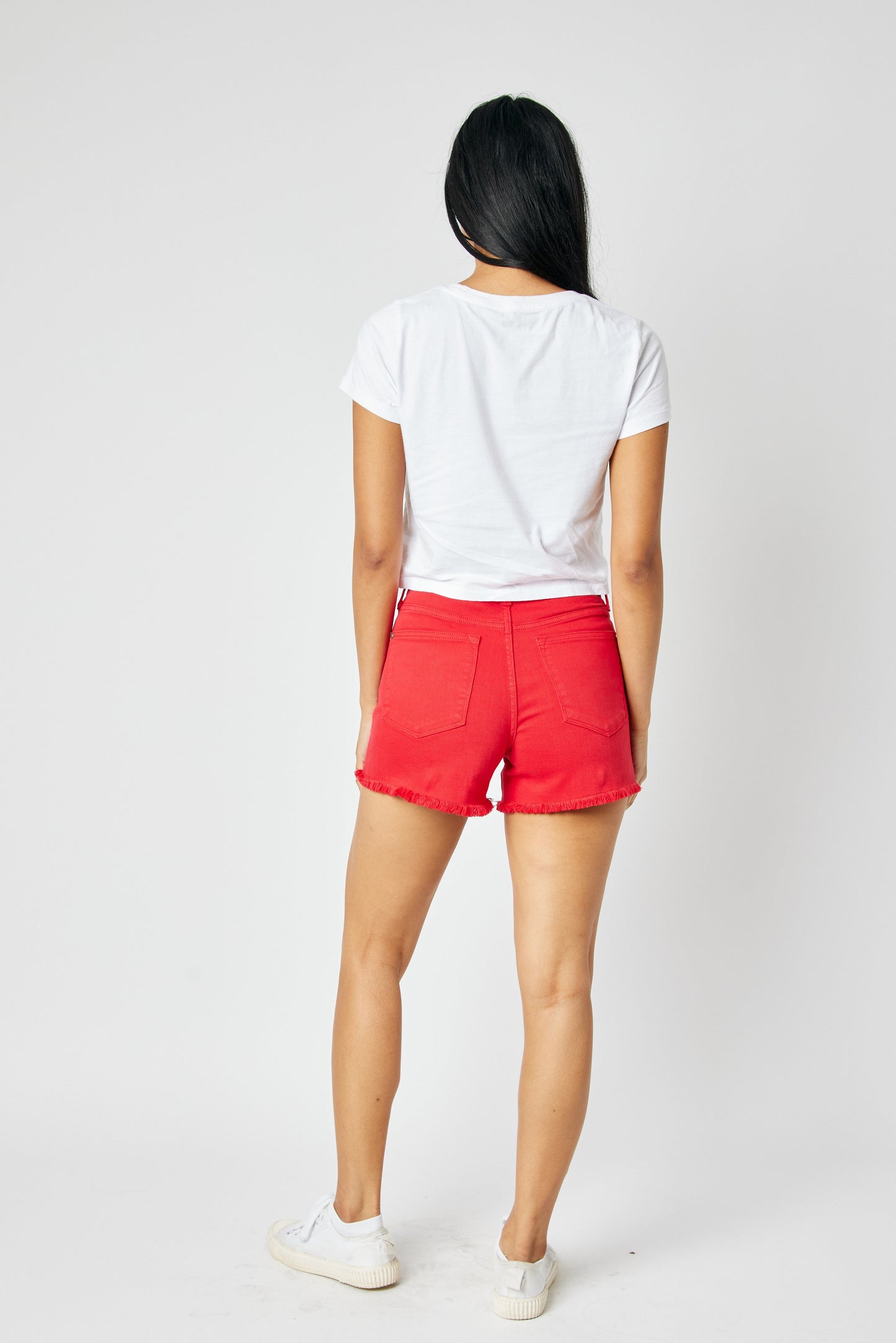 Judy Blue Mid Rise Garment Dyed Shorts