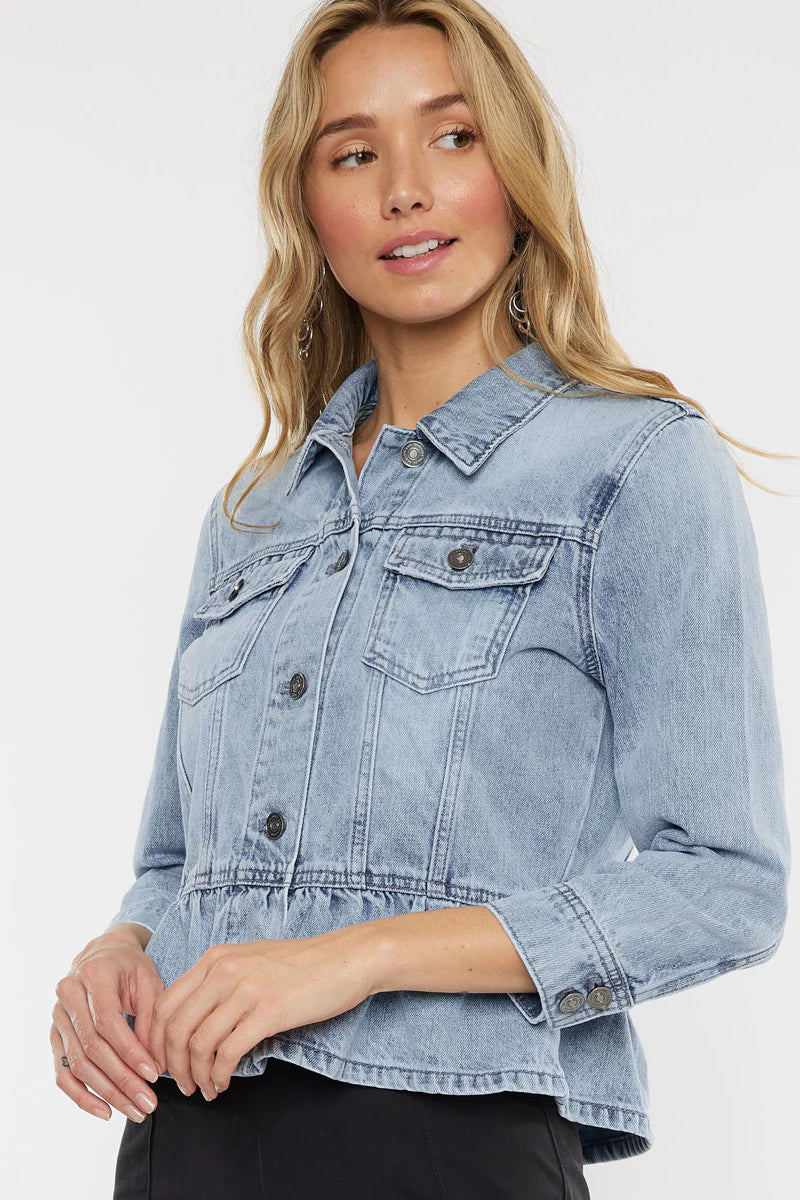 Marilou Peplum Denim Jacket