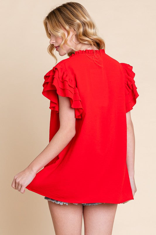 Airflow Ruffle Sleeve Top