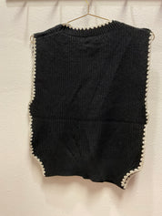 JONI- Sleeveless Sweater Top With Side Slit