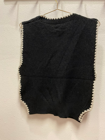 JONI- Sleeveless Sweater Top With Side Slit