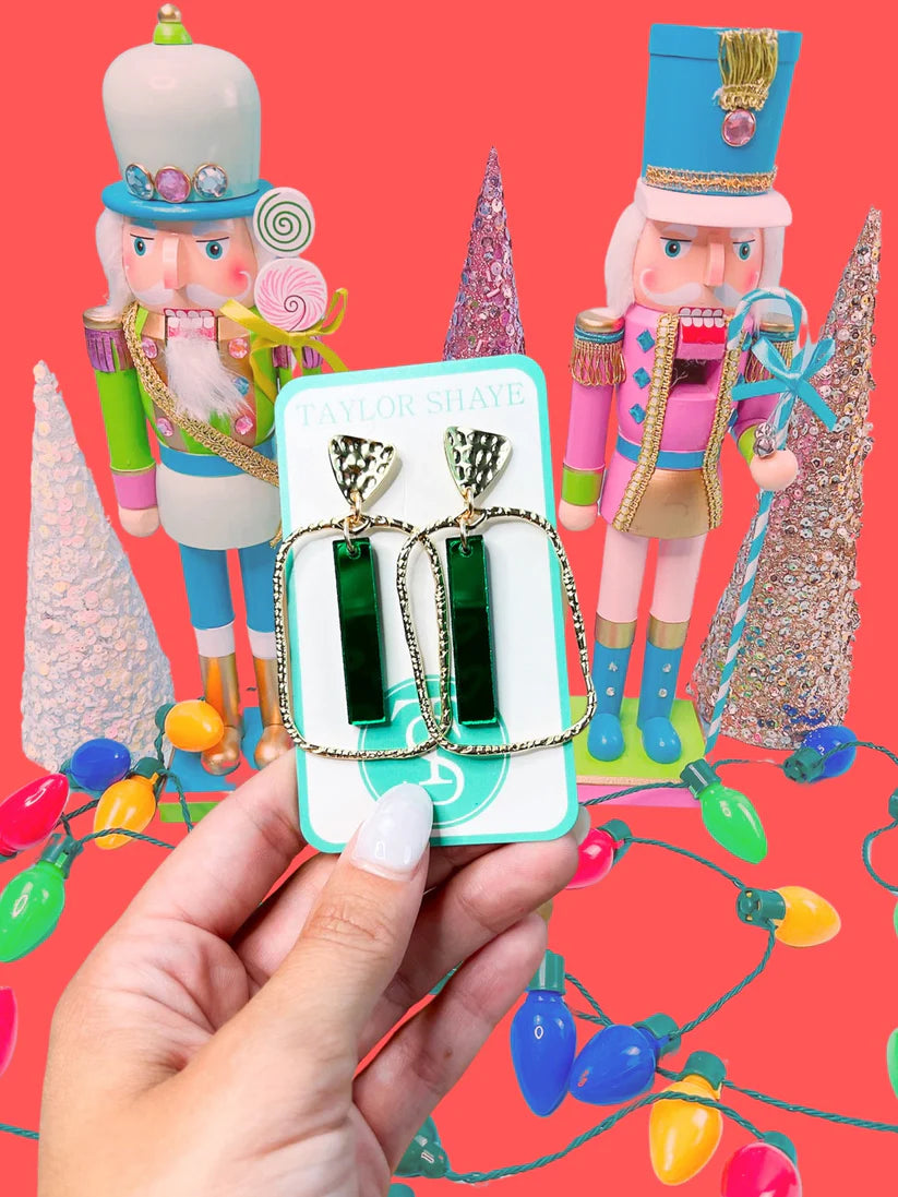Taylor Shaye-Christmas Mirror Stick Hoops