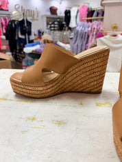 ATTIRE- Tan Mule Wedge