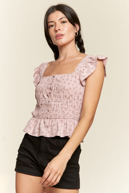 Daisy Ruffled Top - Pink