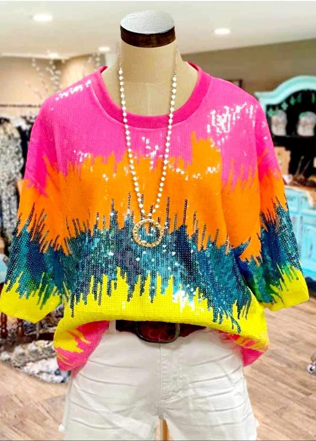 Neon Sequin Shirt