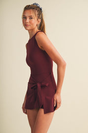 Glowie Sleeveless Wrap & Tie Athletic Dress