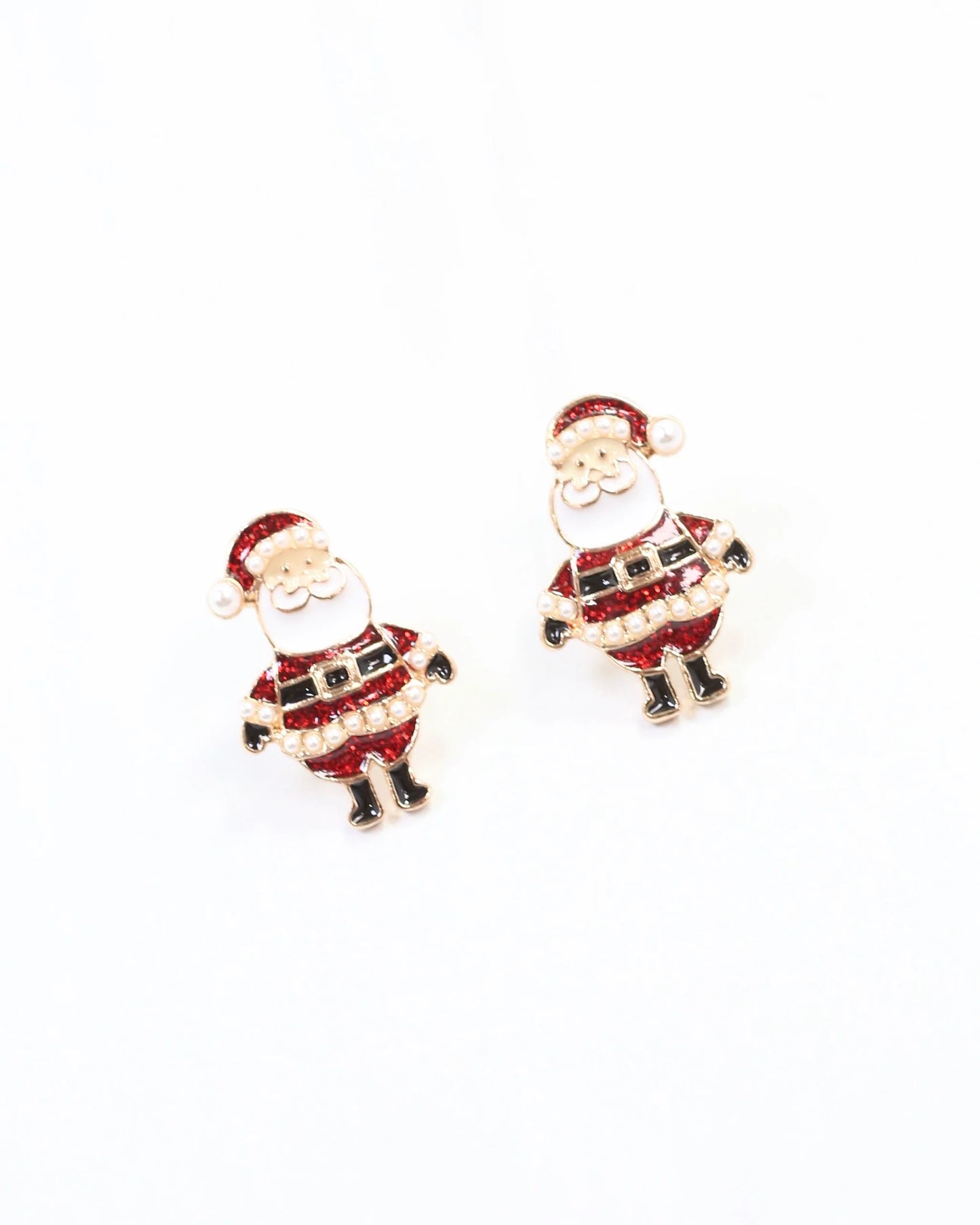 Cheery Santa Stud Earring Red