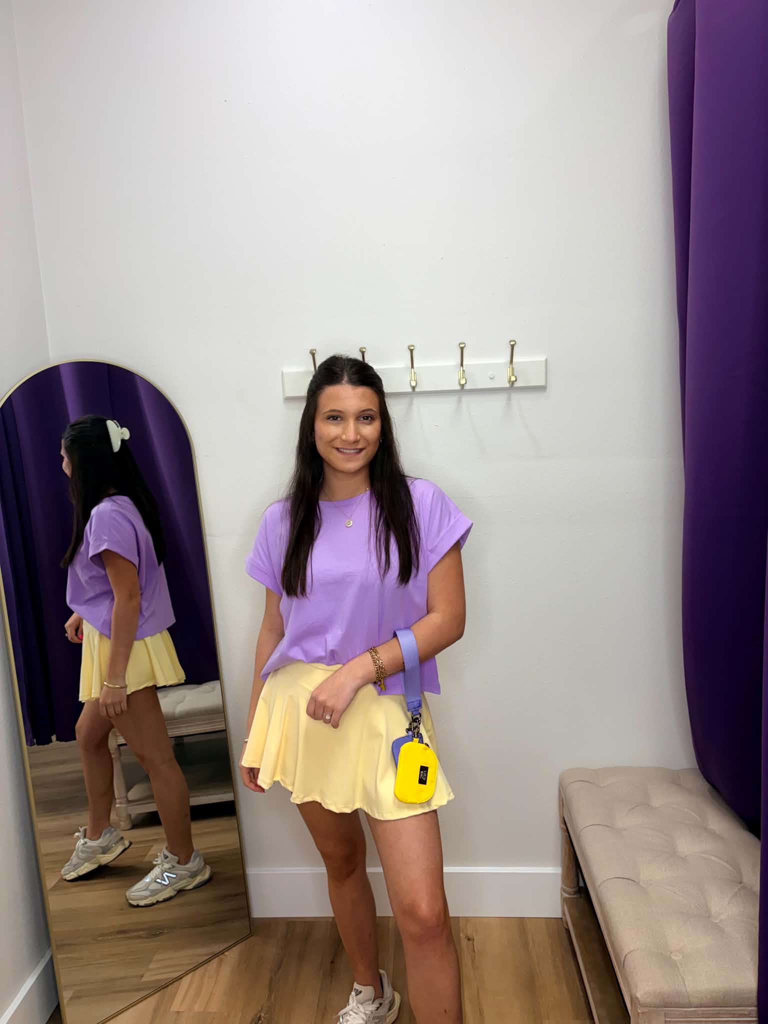 Purple/Yellow Lulu Mac Double Pouch Wristlets