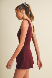 Glowie Sleeveless Wrap & Tie Athletic Dress