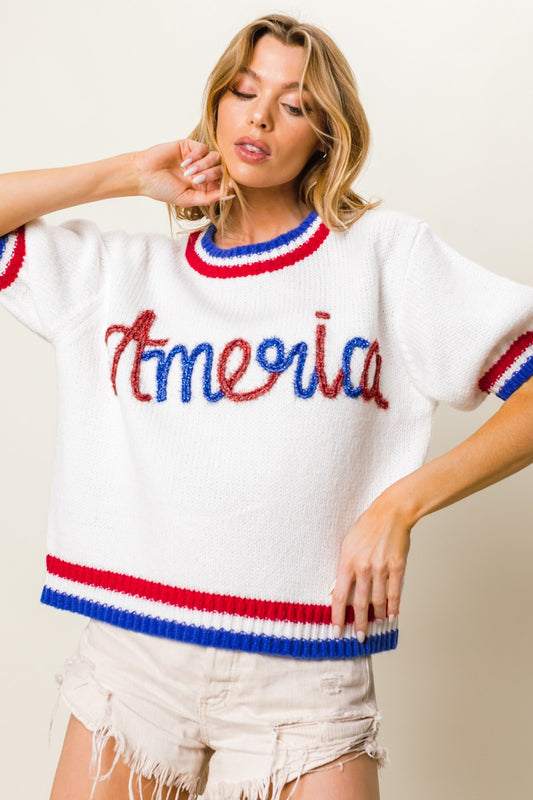 Metallic Tinsel America Top