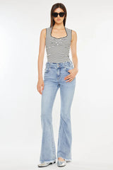 Jazmin High Rise Flare Jeans - Light Wash