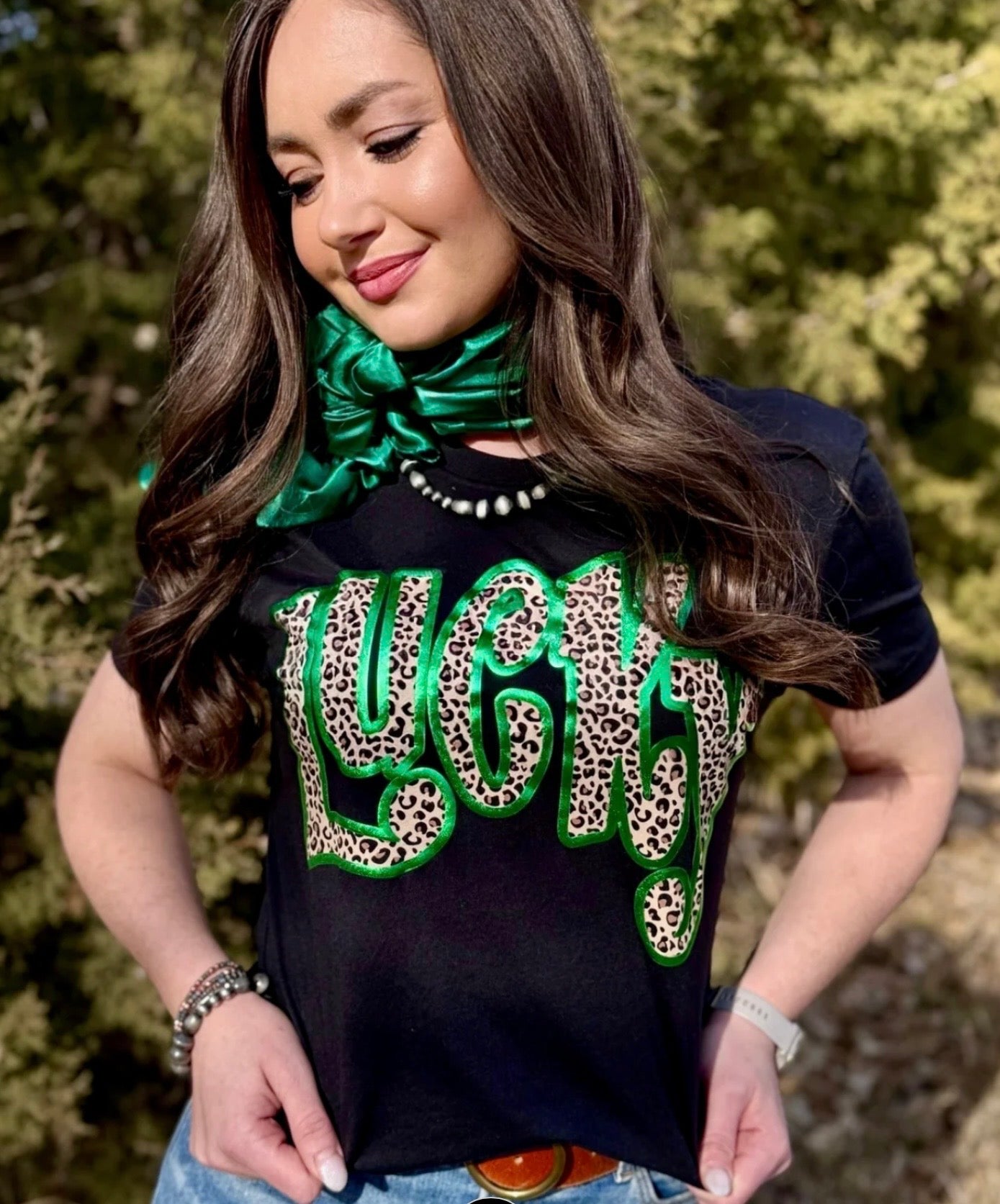Leopard Lucky Green Puff Tee