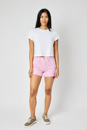 Judy Blue Mid Rise Garment Dyed Shorts