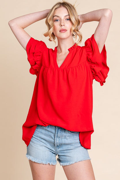 Airflow Ruffle Sleeve Top