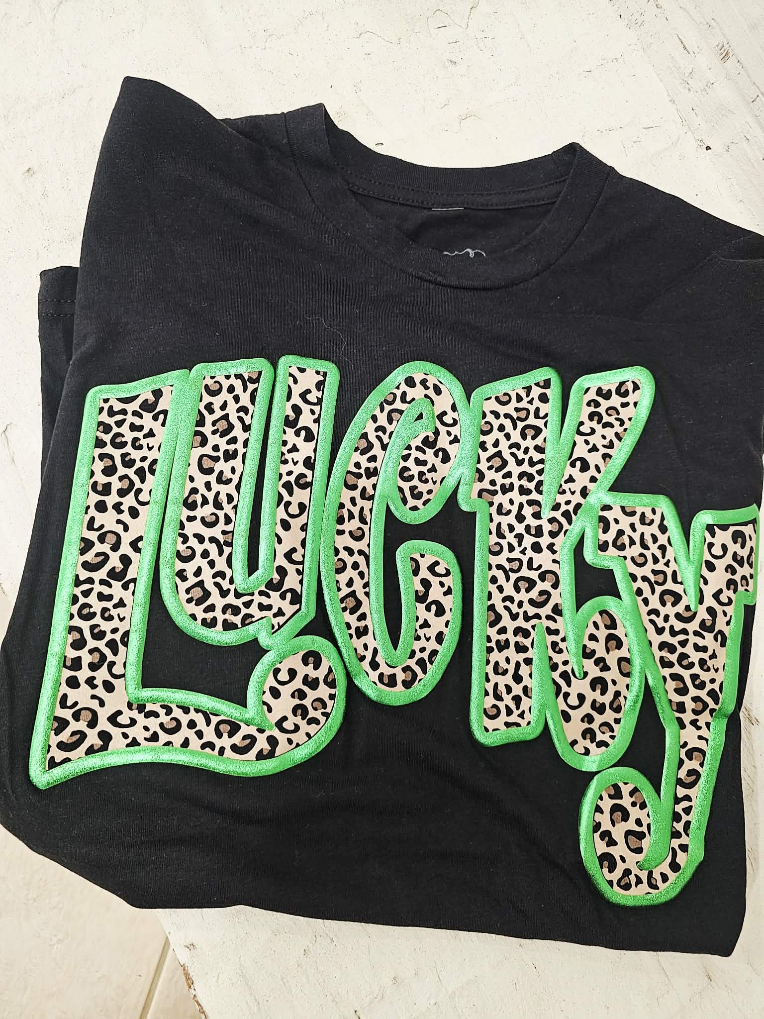 Leopard Lucky Green Puff Tee